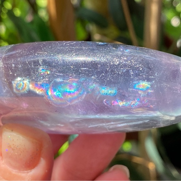 Giant Rainbow Fluorite Palm Stone - Picture 7 of 15